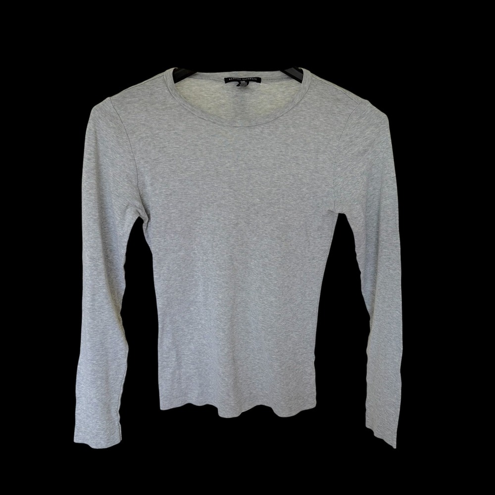 Banana Republic Small Gray Long Sleeve Crewneck 100% Cotton‎ T-Shirt Base